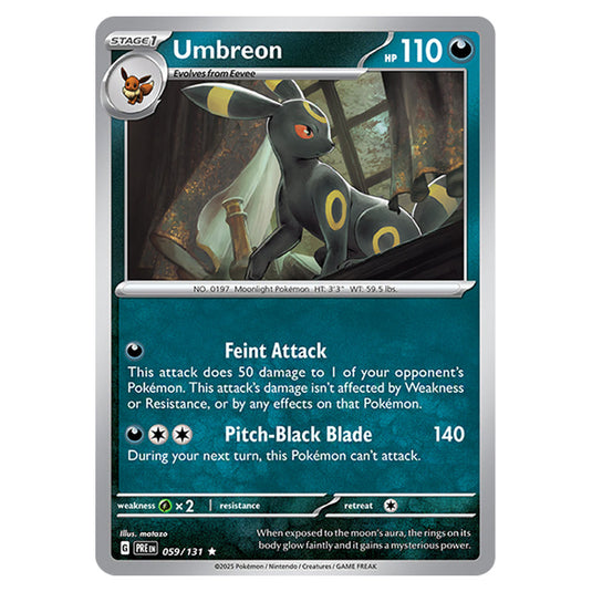 Umbreon 059 card from the Pokemon set Prismatic Evolutions
