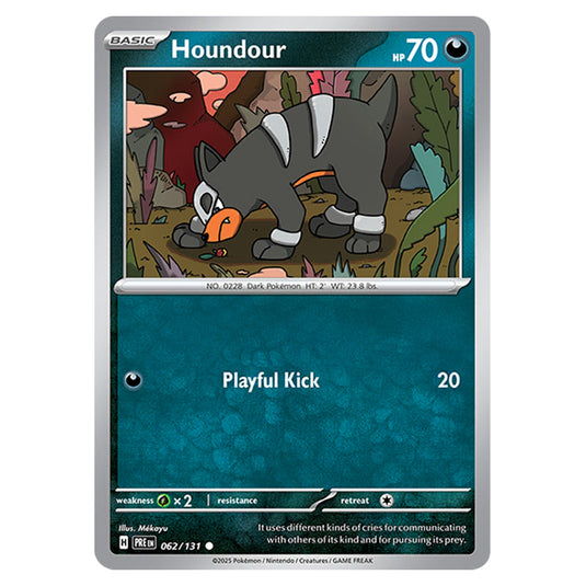 Houndour 062 card from the Pokemon set Prismatic Evolutions