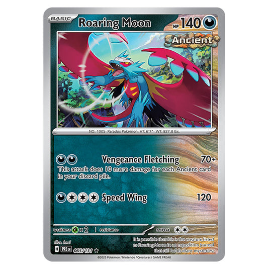 Roaring Moon 065 card from the Pokemon set Prismatic Evolutions