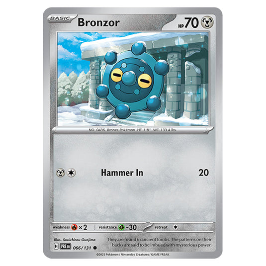 Bronzor 066 card from the Pokemon set Prismatic Evolutions