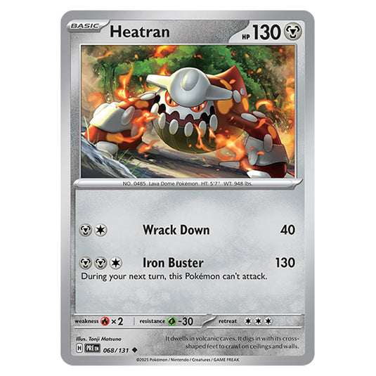Heatran 068 card from the Pokemon set Prismatic Evolutions