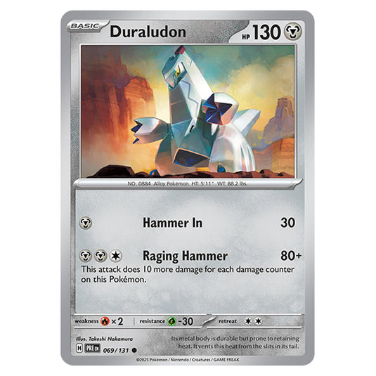 Duraludon 069 card from the Pokemon set Prismatic Evolutions