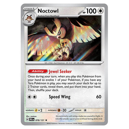 Noctowl 078 card from the Pokemon set Prismatic Evolutions