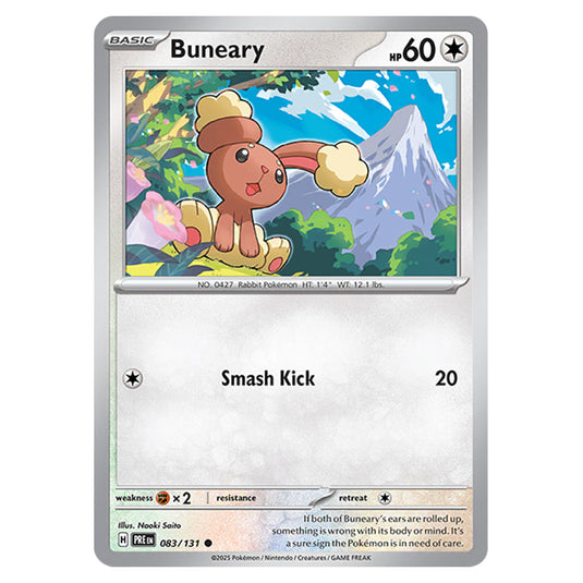 Buneary 083 card from the Pokemon set Prismatic Evolutions