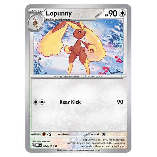Lopunny 084 card from the Pokemon set Prismatic Evolutions