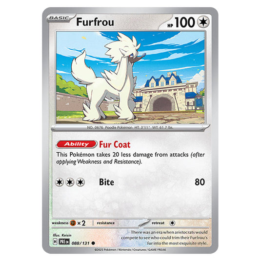 Furfrou 088 card from the Pokemon set Prismatic Evolutions