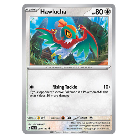 Hawlucha 089 card from the Pokemon set Prismatic Evolutions