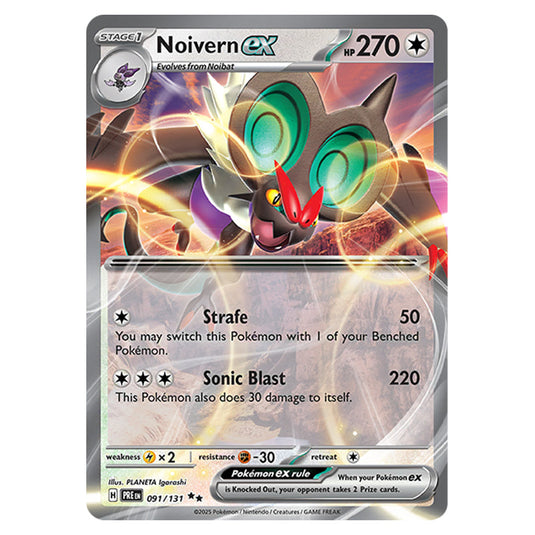 Noivern ex 091 card from the Pokemon set Prismatic Evolutions