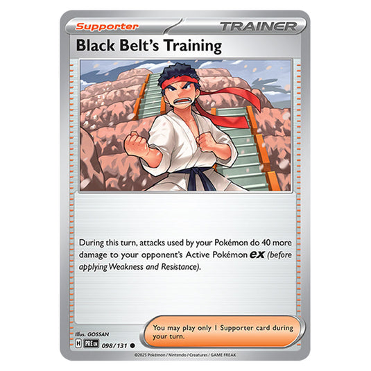 Black Belt's Training 098 card from the Pokemon set Prismatic Evolutions