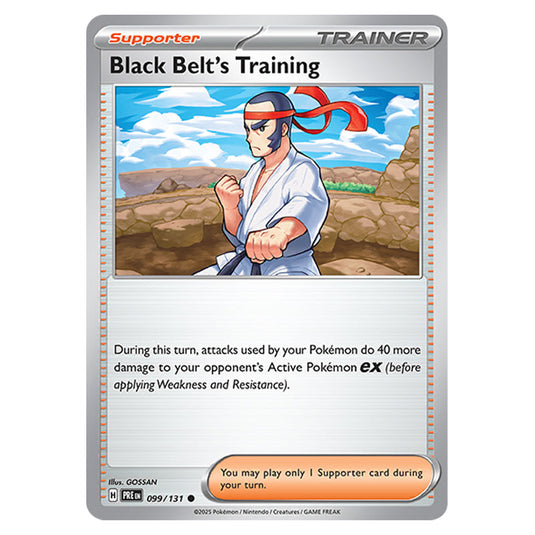 Black Belt's Training 099 card from the Pokemon set Prismatic Evolutions