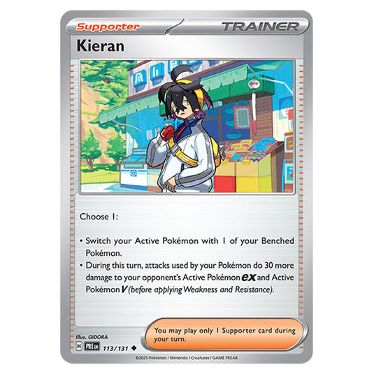Kieran 113 card from the Pokemon set Prismatic Evolutions
