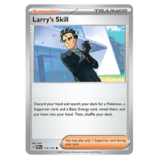 Larry's Skill 115 card from the Pokemon set Prismatic Evolutions