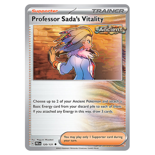Professor Sada's Vitality 120 card from the Pokemon set Prismatic Evolutions