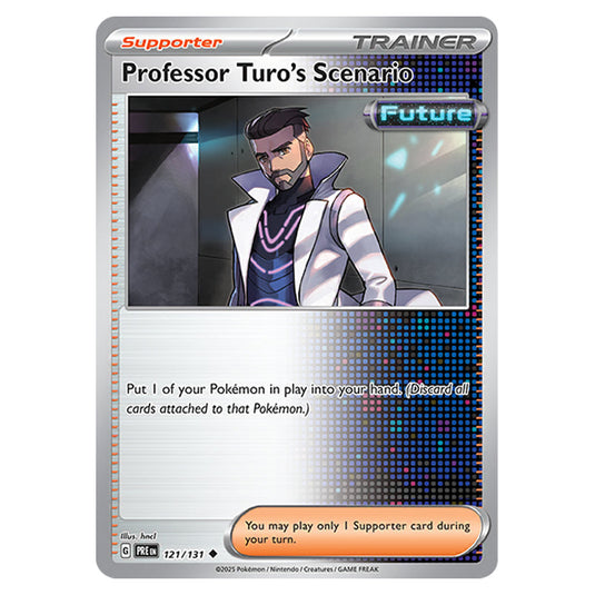 Professor Turo's Scenario 121 card from the Pokemon set Prismatic Evolutions