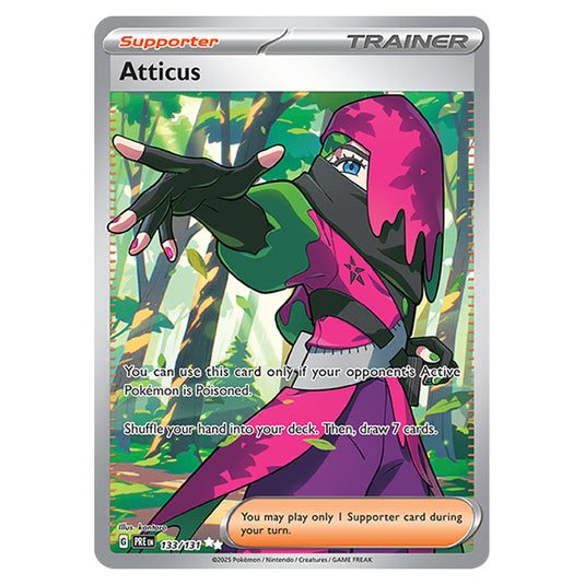 Atticus 133 card from the Pokemon set Prismatic Evolutions