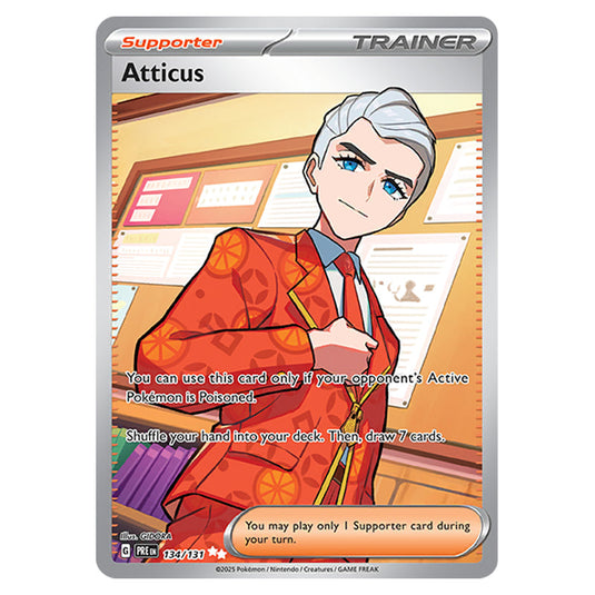 Atticus 134 card from the Pokemon set Prismatic Evolutions