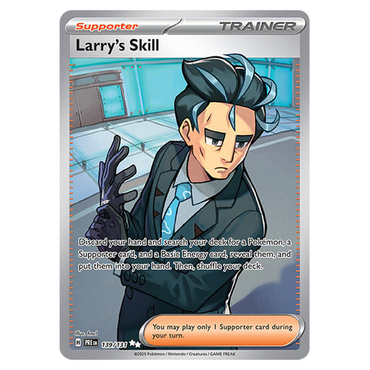 Larry's Skill 139 card from the Pokemon set Prismatic Evolutions