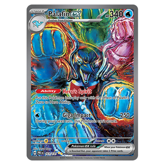Palafin ex 151 card from the Pokemon set Prismatic Evolutions