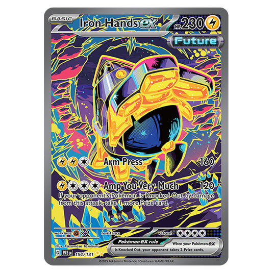 Iron Hands ex 154 card from the Pokemon set Prismatic Evolutions