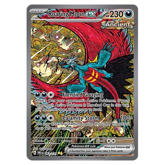 Roaring Moon ex 162 card from the Pokemon set Prismatic Evolutions