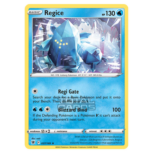 Pokemon - Sword & Shield - Astral Radiance - Regice - 037/189 Pokemon - Sword & Shield - Astral Radiance - Regice - 037/189