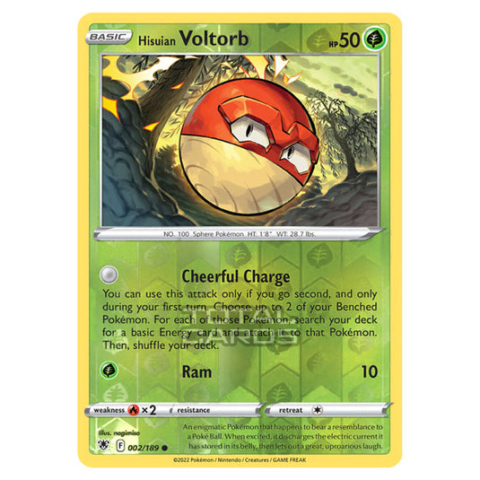 Pokemon - Sword & Shield - Astral Radiance - Hisuian Voltorb - 002/189 - (Reverse Holo)