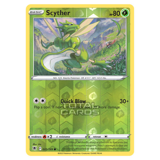 Pokemon - Sword & Shield - Astral Radiance - Scyther - 005/189 - (Reverse Holo)