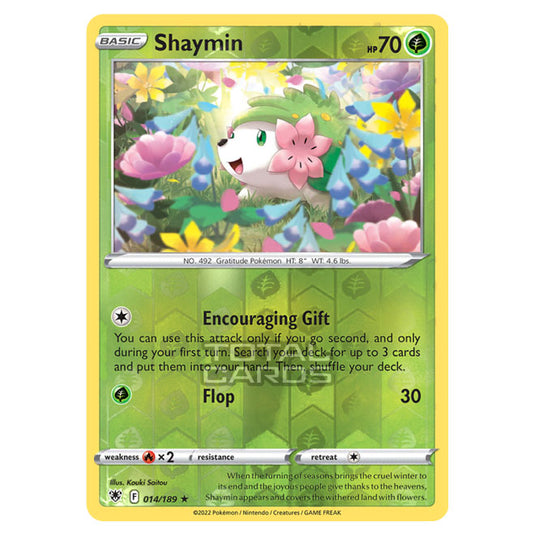 Pokemon - Sword & Shield - Astral Radiance - Shaymin - 014/189 - (Reverse Holo)