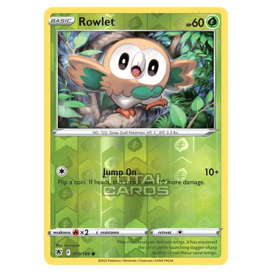 Pokemon - Sword & Shield - Astral Radiance - Rowlet - 019/189 - (Reverse Holo)