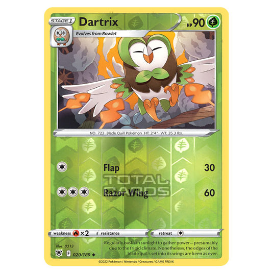 Pokemon - Sword & Shield - Astral Radiance - Dartrix - 020/189 - (Reverse Holo)