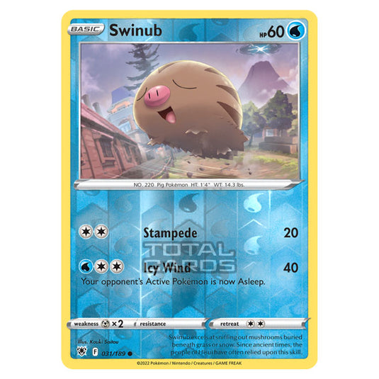 Pokemon - Sword & Shield - Astral Radiance - Swinub - 031/189 - (Reverse Holo)