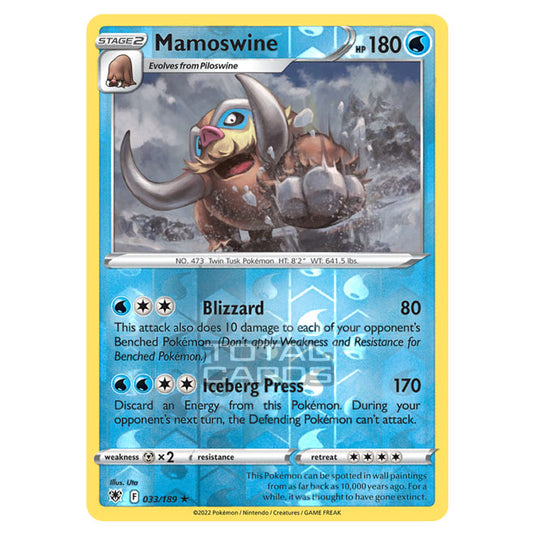 Pokemon - Sword & Shield - Astral Radiance - Mamoswine - 033/189 - (Reverse Holo)