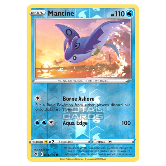 Pokemon - Sword & Shield - Astral Radiance - Mantine - 034/189 - (Reverse Holo)