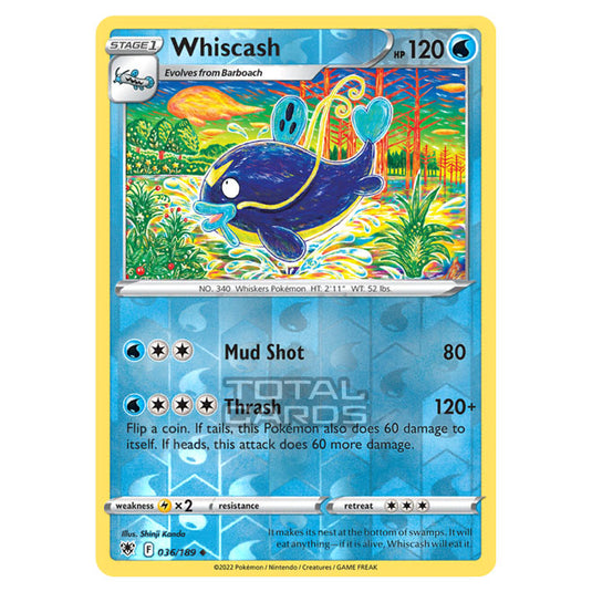 Pokemon - Sword & Shield - Astral Radiance - Whiscash - 036/189 - (Reverse Holo)