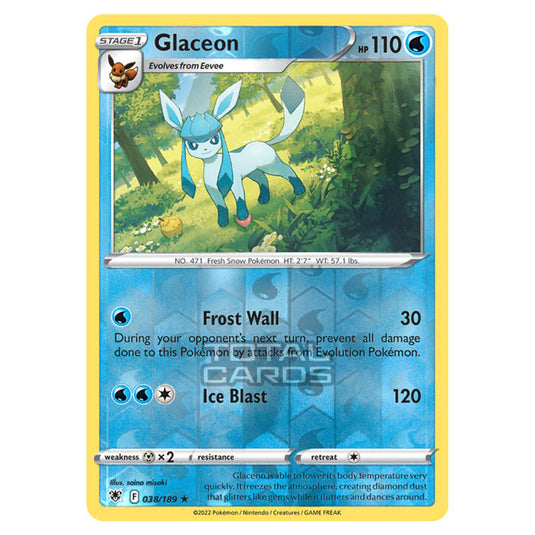 Pokemon - Sword & Shield - Astral Radiance - Glaceon - 038/189 - (Reverse Holo)