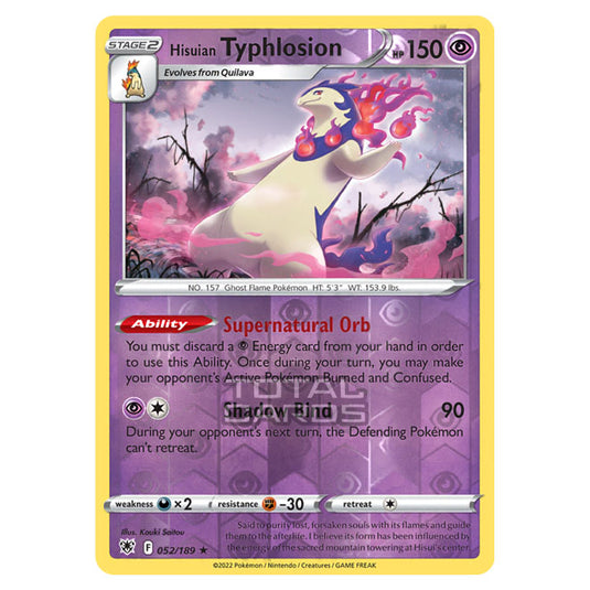 Pokemon - Sword & Shield - Astral Radiance - Hisuian Typhlosion - 052/189 - (Reverse Holo)