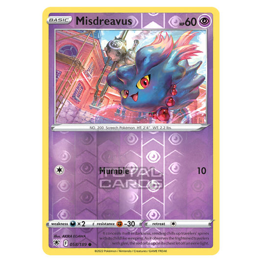 Pokemon - Sword & Shield - Astral Radiance - Misdreavus - 058/189 - (Reverse Holo)