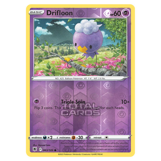 Pokemon - Sword & Shield - Astral Radiance - Drifloon - 063/189 - (Reverse Holo)