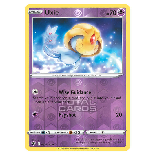 Pokemon - Sword & Shield - Astral Radiance - Uxie - 065/189 - (Reverse Holo)