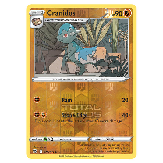 Pokemon - Sword & Shield - Astral Radiance - Cranidos - 076/189 - (Reverse Holo)