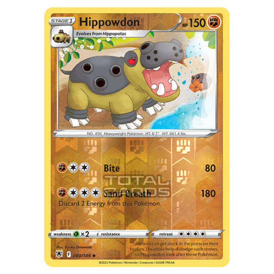 Pokemon - Sword & Shield - Astral Radiance - Hippowdon - 080/189 - (Reverse Holo)