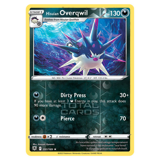 Pokemon - Sword & Shield - Astral Radiance - Hisuian Overqwil - 091/189 - (Reverse Holo)