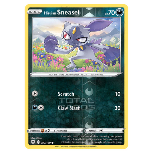 Pokemon - Sword & Shield - Astral Radiance - Hisuian Sneasel - 092/189 - (Reverse Holo)