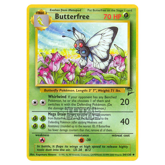 Pokemon - Base - Base Set 2 - Butterfree - 34/130 Pokemon - Base - Base Set 2 - Butterfree - 34/130