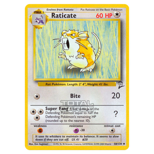 Pokemon - Base - Base Set 2 - Raticate - 58/130