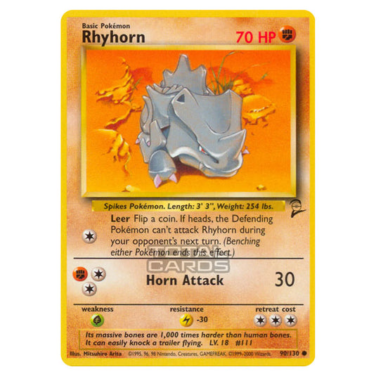 Pokemon - Base - Base Set 2 - Rhyhorn - 90/130