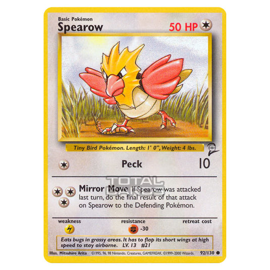 Pokemon - Base - Base Set 2 - Spearow - 92/130