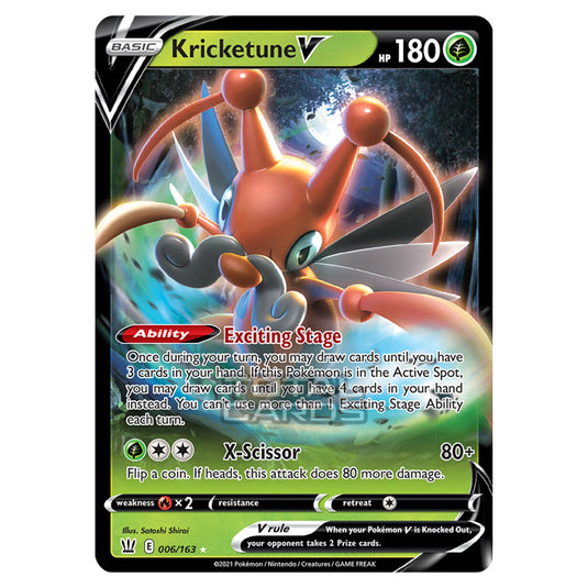 Pokemon - Sword & Shield - Battle Styles - Kricketune V - 006/163