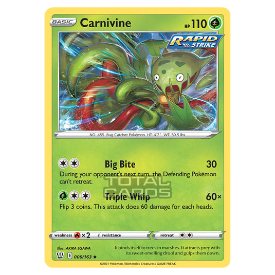 Pokemon - Sword & Shield - Battle Styles - Carnivine - 009/163