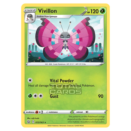 Pokemon - Sword & Shield - Battle Styles - Vivillon - 013/163